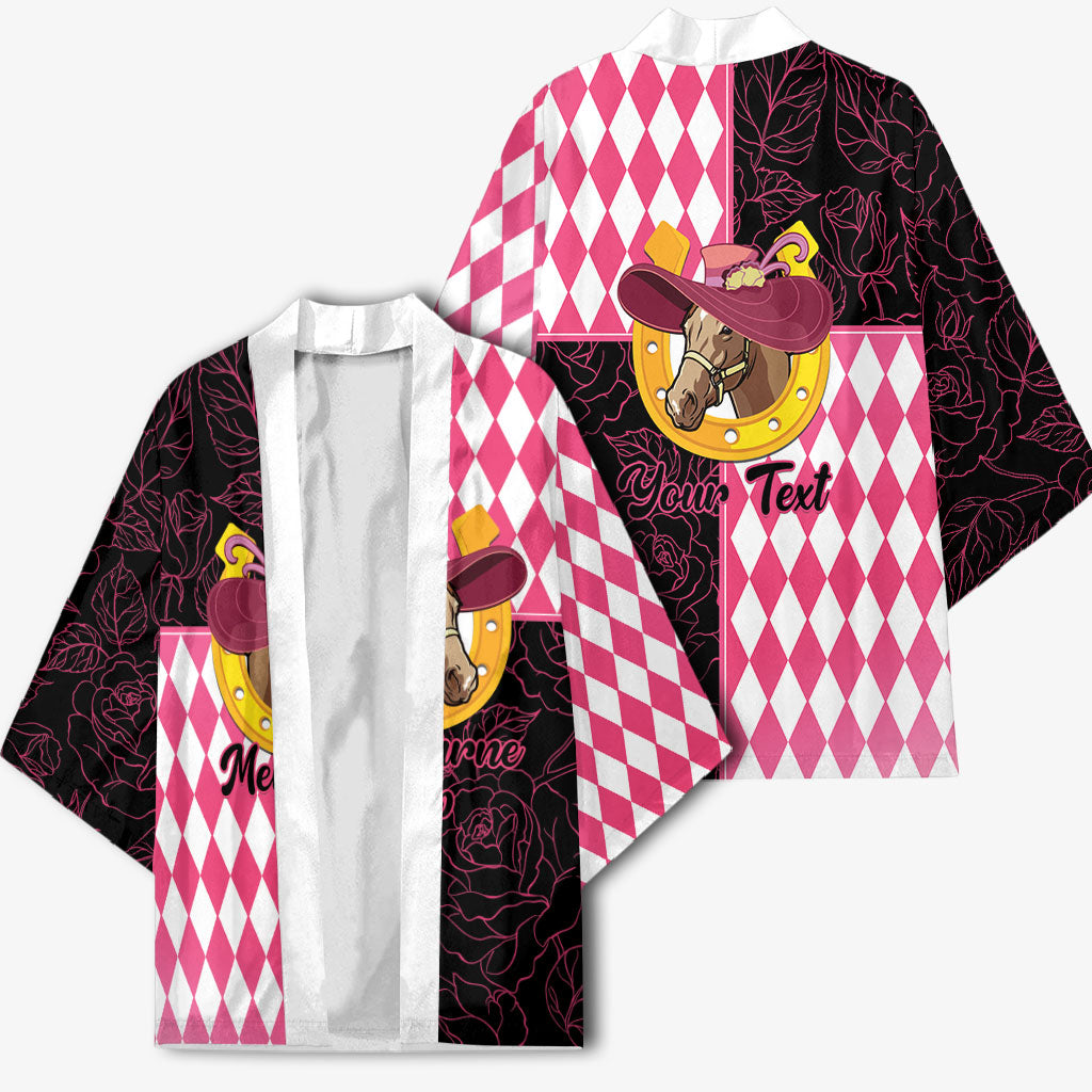 Personalised Melbourne Cup Australia Kimono Diamond Horse Racing Silks Inspired Pink