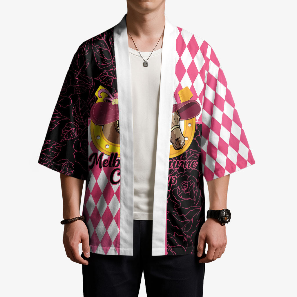Personalised Melbourne Cup Australia Kimono Diamond Horse Racing Silks Inspired Pink