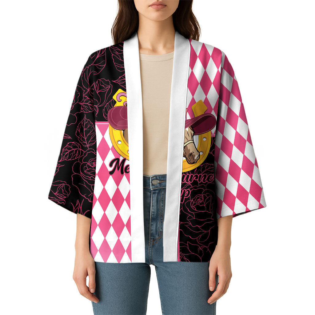 Personalised Melbourne Cup Australia Kimono Diamond Horse Racing Silks Inspired Pink