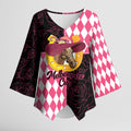 Personalised Melbourne Cup Australia Kimono Sleeve Blouse Diamond Horse Racing Silks Inspired Pink
