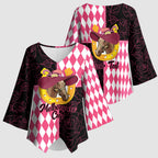 Personalised Melbourne Cup Australia Kimono Sleeve Blouse Diamond Horse Racing Silks Inspired Pink