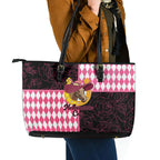 Melbourne Cup Australia Leather Tote Bag Diamond Horse Racing Silks Inspired Pink