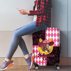 Melbourne Cup Australia Luggage Cover Diamond Horse Racing Silks Inspired Pink