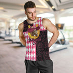 Personalised Melbourne Cup Australia Men Tank Top Diamond Horse Racing Silks Inspired Pink