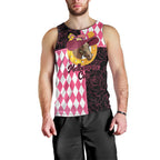 Personalised Melbourne Cup Australia Men Tank Top Diamond Horse Racing Silks Inspired Pink