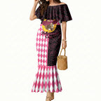 Personalised Melbourne Cup Australia Mermaid Dress Diamond Horse Racing Silks Inspired Pink