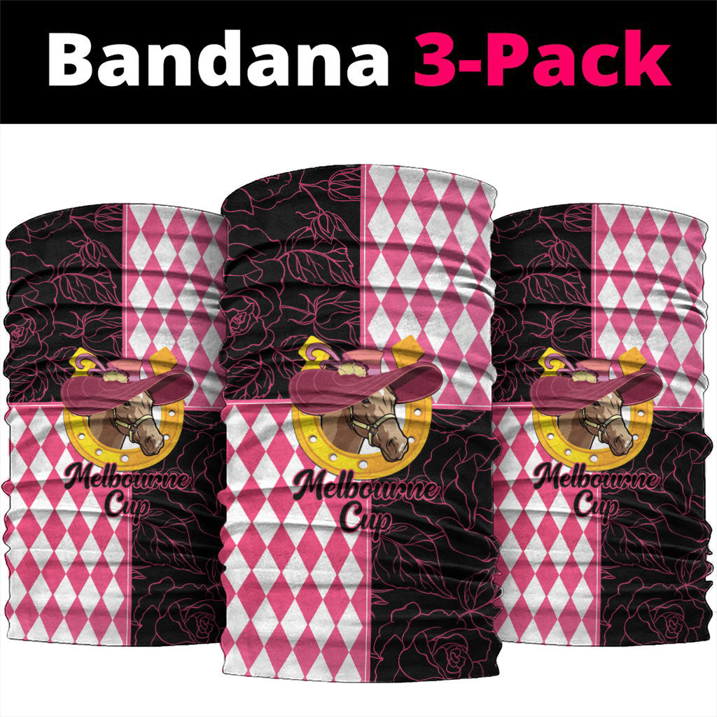 Melbourne Cup Australia Neck Gaiter Diamond Horse Racing Silks Inspired Pink