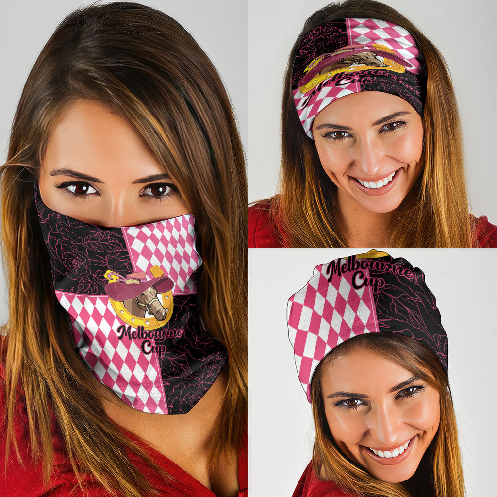 Melbourne Cup Australia Neck Gaiter Diamond Horse Racing Silks Inspired Pink
