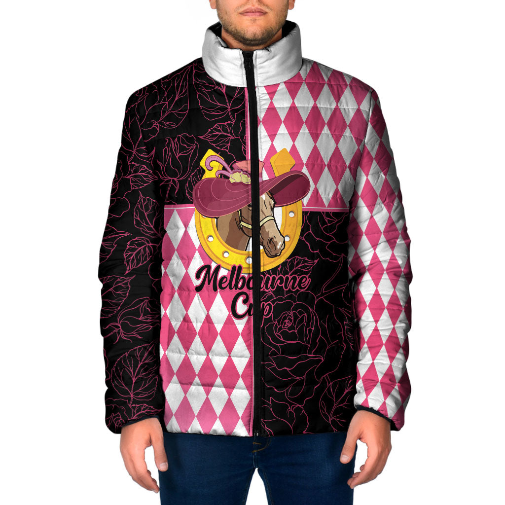 Personalised Melbourne Cup Australia Padded Jacket Diamond Horse Racing Silks Inspired Pink