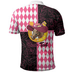 Personalised Melbourne Cup Australia Polo Shirt Diamond Horse Racing Silks Inspired Pink