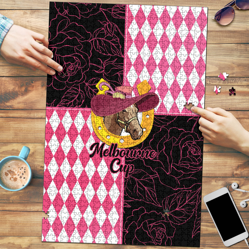Melbourne Cup Australia Puzzle Diamond Horse Racing Silks Inspired Pink