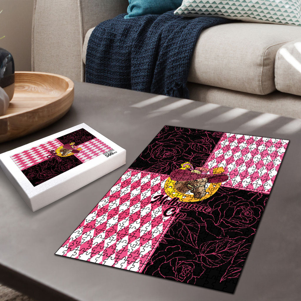 Melbourne Cup Australia Puzzle Diamond Horse Racing Silks Inspired Pink