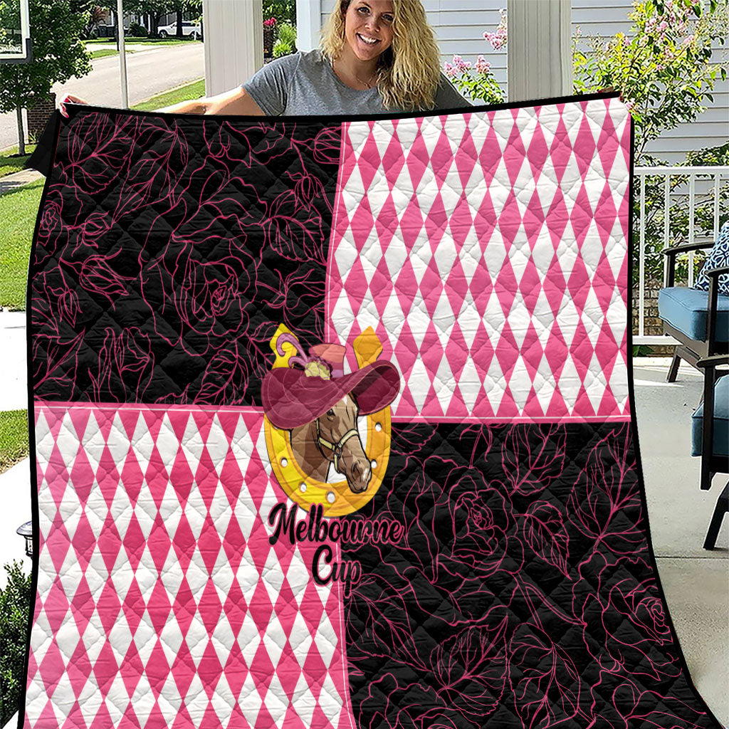 Melbourne Cup Australia Quilt Diamond Horse Racing Silks Inspired Pink