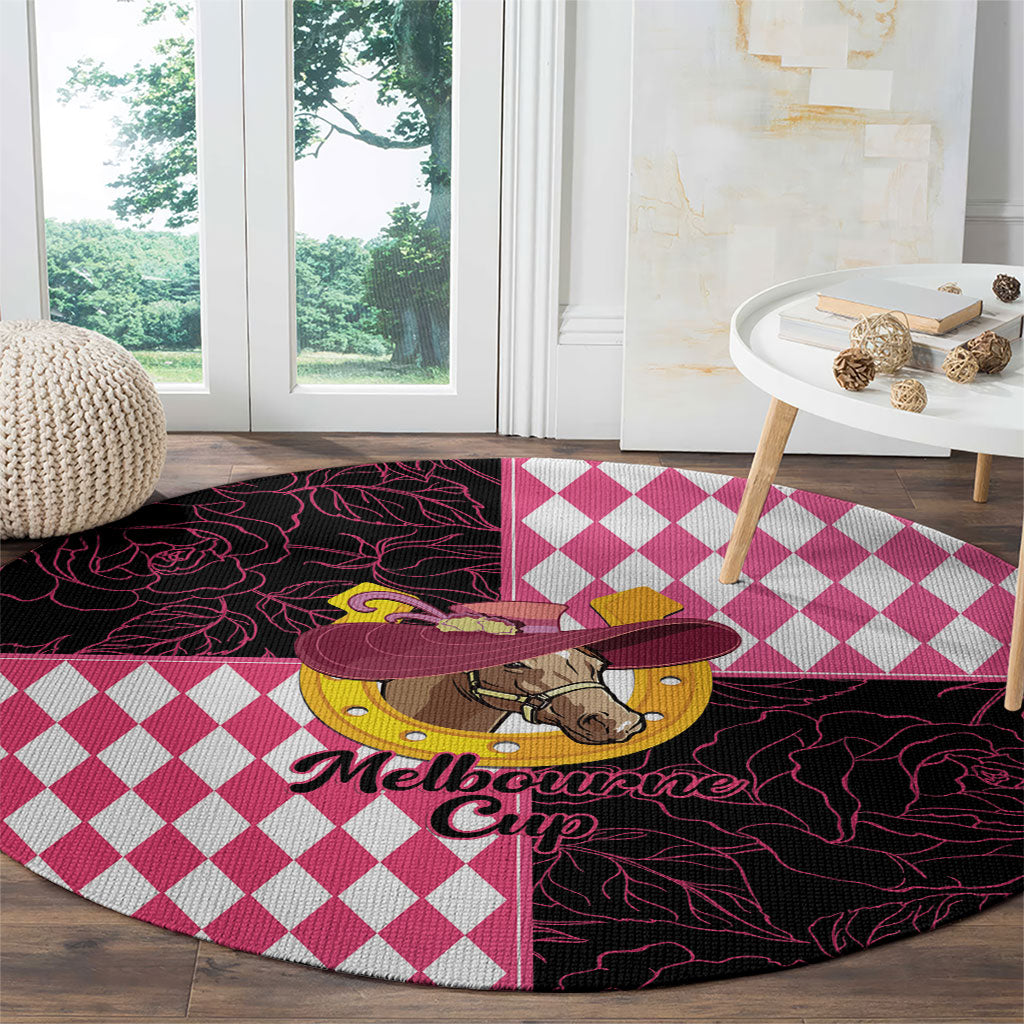 Melbourne Cup Australia Round Carpet Diamond Horse Racing Silks Inspired Pink