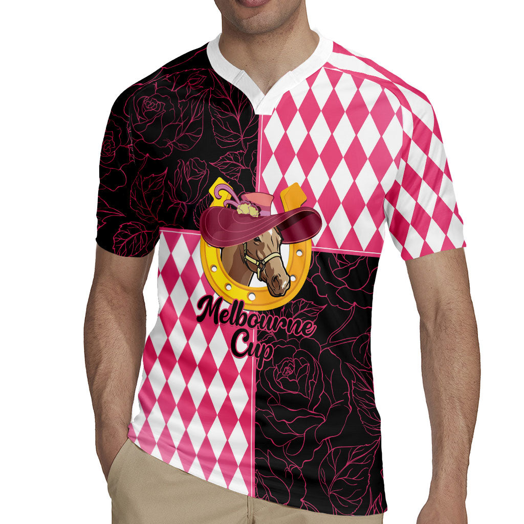 Personalised Melbourne Cup Australia Rugby Jersey Diamond Horse Racing Silks Inspired Pink