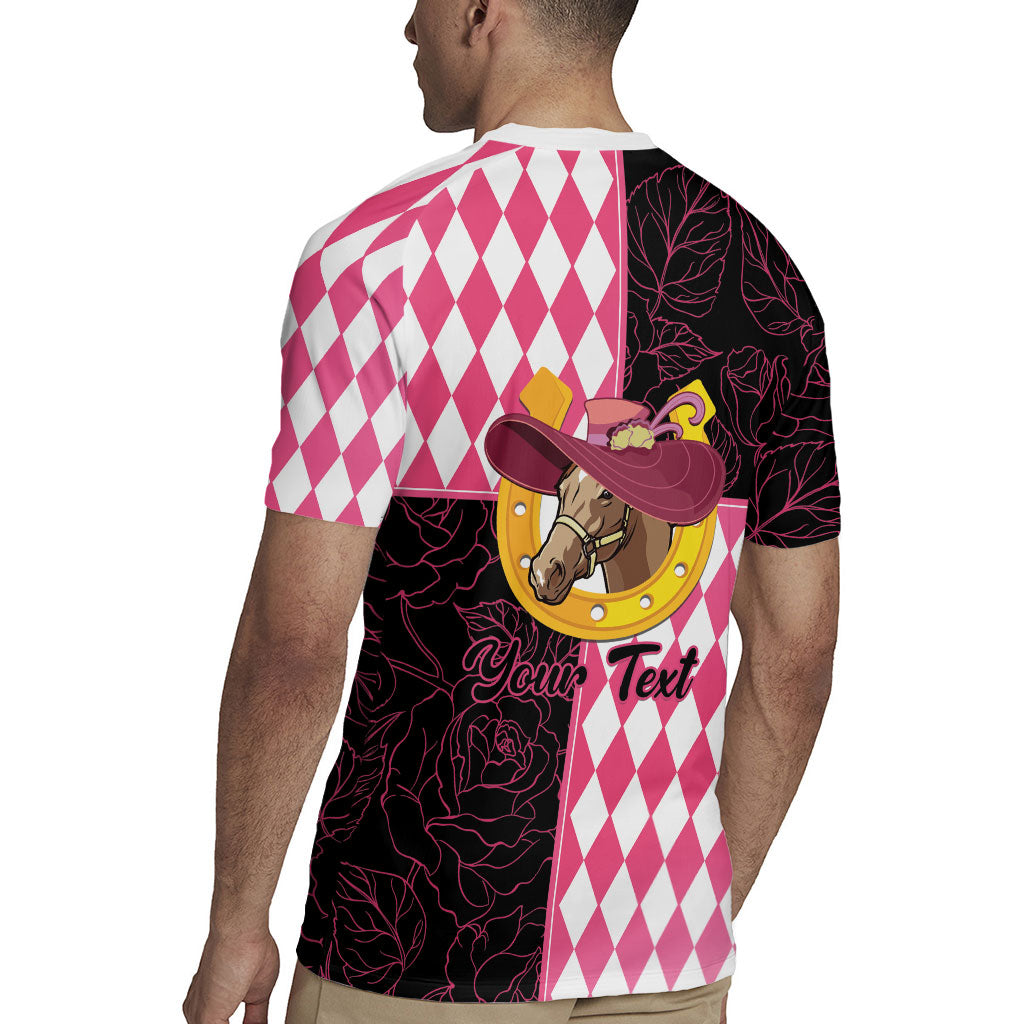 Personalised Melbourne Cup Australia Rugby Jersey Diamond Horse Racing Silks Inspired Pink