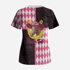 Personalised Melbourne Cup Australia Scrub Top Diamond Horse Racing Silks Inspired Pink