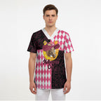 Personalised Melbourne Cup Australia Scrub Top Diamond Horse Racing Silks Inspired Pink