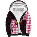 Personalised Melbourne Cup Australia Sherpa Hoodie Diamond Horse Racing Silks Inspired Pink