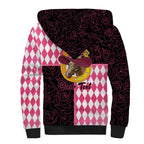Personalised Melbourne Cup Australia Sherpa Hoodie Diamond Horse Racing Silks Inspired Pink