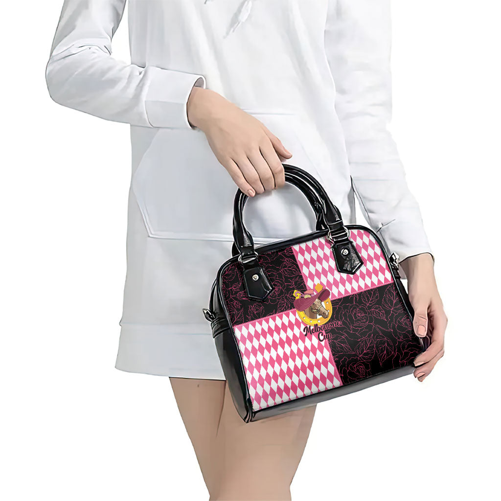 Melbourne Cup Australia Shoulder Handbag Diamond Horse Racing Silks Inspired Pink