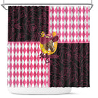 Melbourne Cup Australia Shower Curtain Diamond Horse Racing Silks Inspired Pink