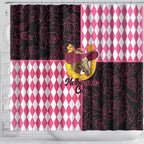 Melbourne Cup Australia Shower Curtain Diamond Horse Racing Silks Inspired Pink