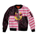 Personalised Melbourne Cup Australia Sleeve Zip Bomber Jacket Diamond Horse Racing Silks Inspired Pink