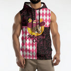 Personalised Melbourne Cup Australia Sleeveless Hoodie Diamond Horse Racing Silks Inspired Pink