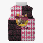 Personalised Melbourne Cup Australia Sleeveless Puffer Jacket Diamond Horse Racing Silks Inspired Pink