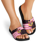 Melbourne Cup Australia Slide Sandals Diamond Horse Racing Silks Inspired Pink