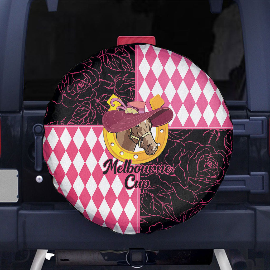 Melbourne Cup Australia Spare Tire Cover Diamond Horse Racing Silks Inspired Pink