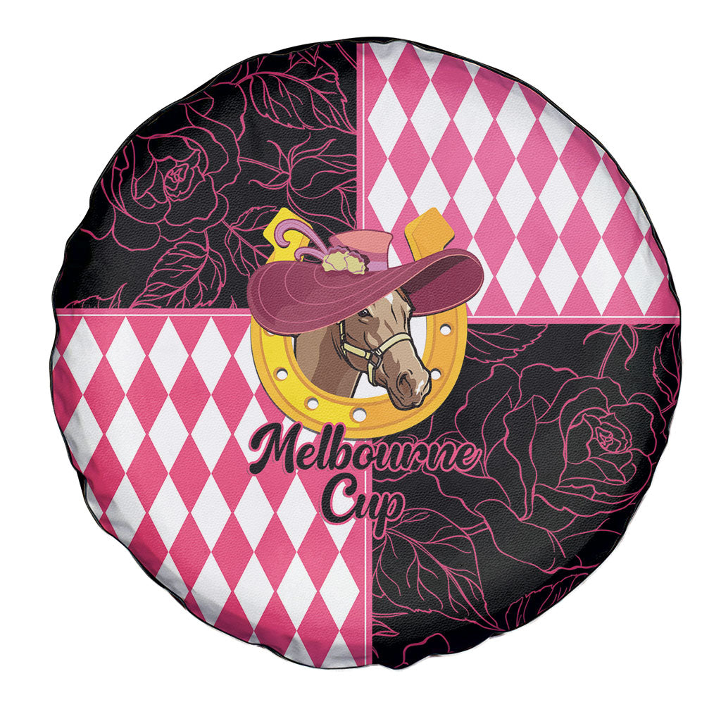 Melbourne Cup Australia Spare Tire Cover Diamond Horse Racing Silks Inspired Pink