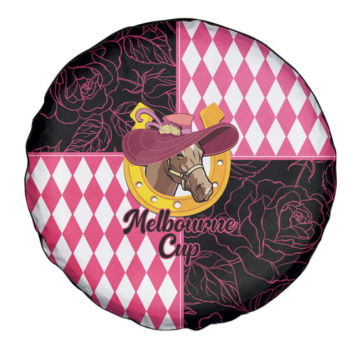 Melbourne Cup Australia Spare Tire Cover Diamond Horse Racing Silks Inspired Pink