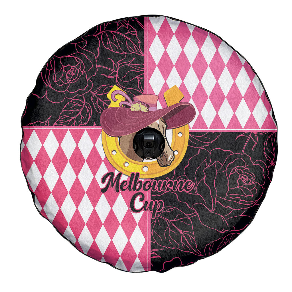 Melbourne Cup Australia Spare Tire Cover Diamond Horse Racing Silks Inspired Pink