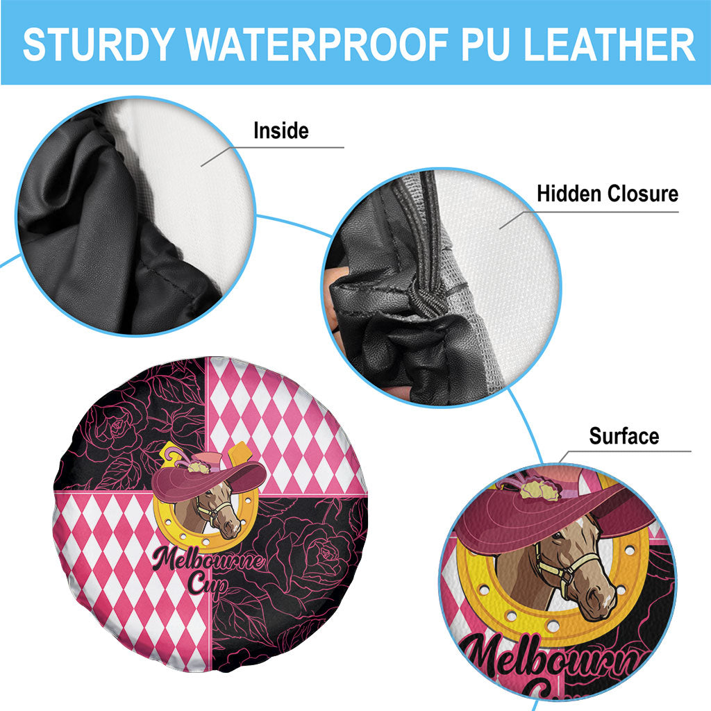 Melbourne Cup Australia Spare Tire Cover Diamond Horse Racing Silks Inspired Pink