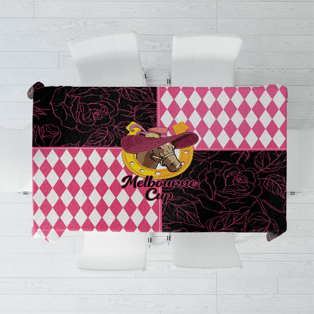 Melbourne Cup Australia Tablecloth Diamond Horse Racing Silks Inspired Pink