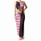Personalised Melbourne Cup Australia Tank Maxi Dress Diamond Horse Racing Silks Inspired Pink