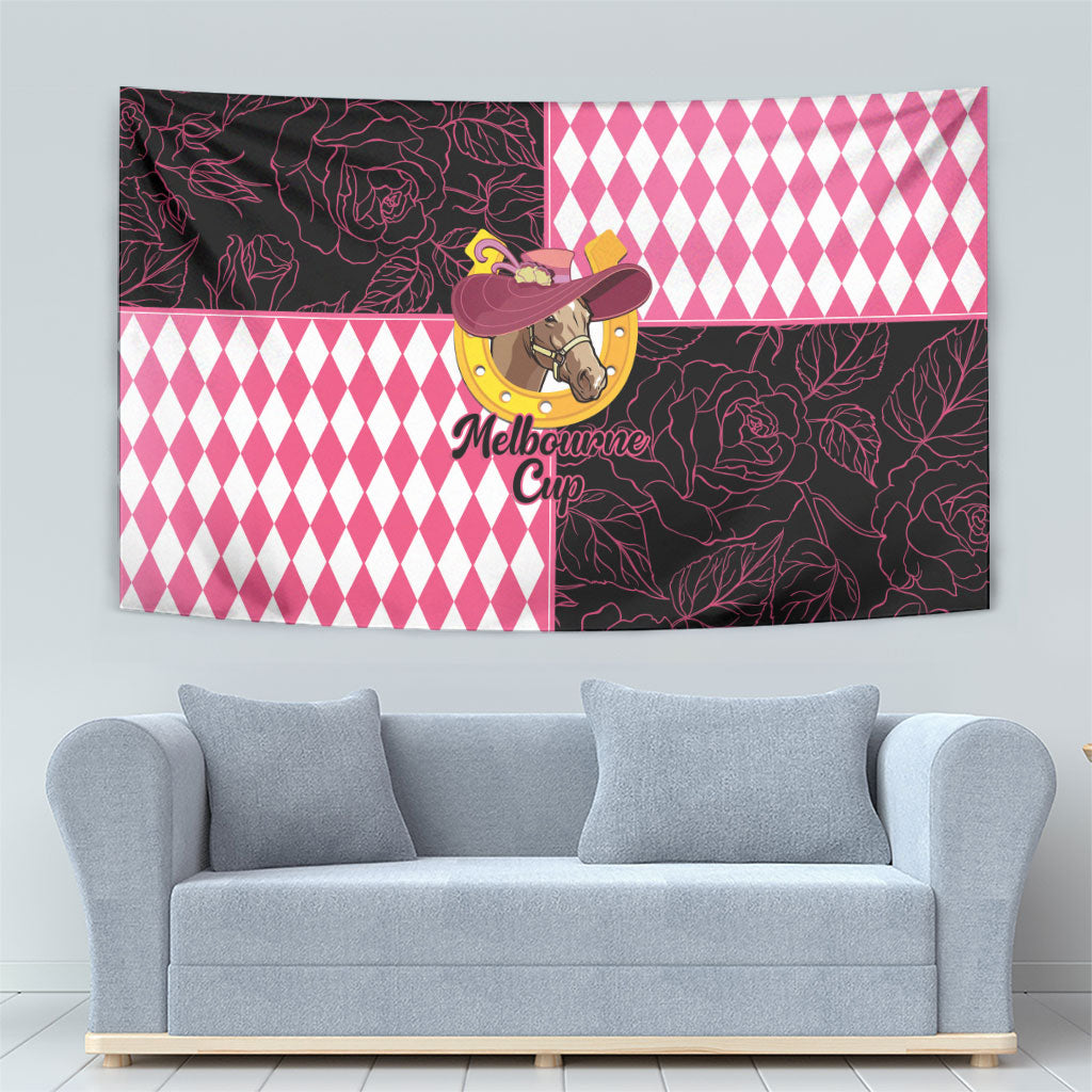 Melbourne Cup Australia Tapestry Diamond Horse Racing Silks Inspired Pink