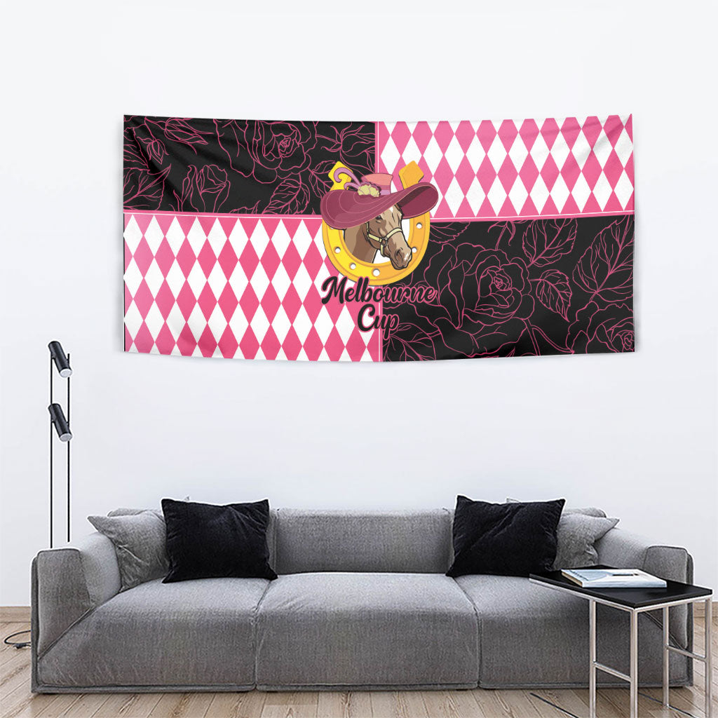 Melbourne Cup Australia Tapestry Diamond Horse Racing Silks Inspired Pink