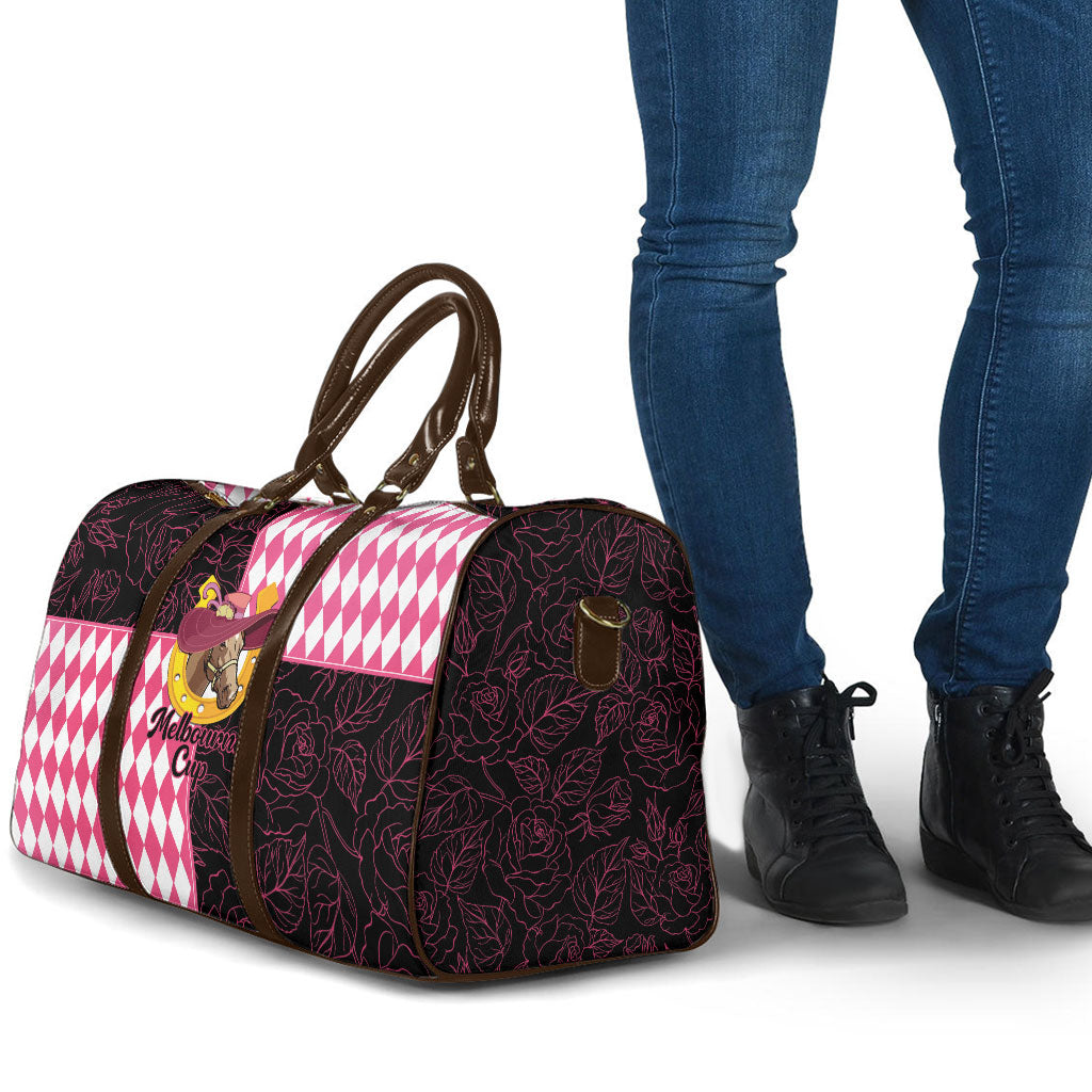 Melbourne Cup Australia Travel Bag Diamond Horse Racing Silks Inspired Pink
