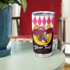 Personalised Melbourne Cup Australia Tumbler Cup Diamond Horse Racing Silks Inspired Pink