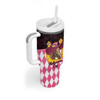Personalised Melbourne Cup Australia Tumbler With Handle Diamond Horse Racing Silks Inspired Pink