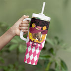 Personalised Melbourne Cup Australia Tumbler With Handle Diamond Horse Racing Silks Inspired Pink