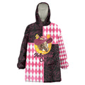 Personalised Melbourne Cup Australia Wearable Blanket Hoodie Diamond Horse Racing Silks Inspired Pink