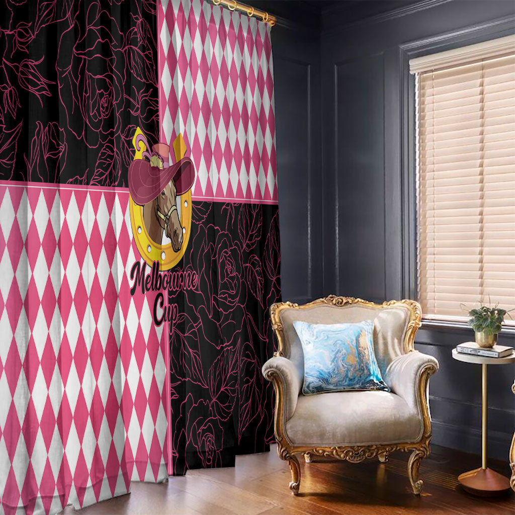 Melbourne Cup Australia Window Curtain Diamond Horse Racing Silks Inspired Pink