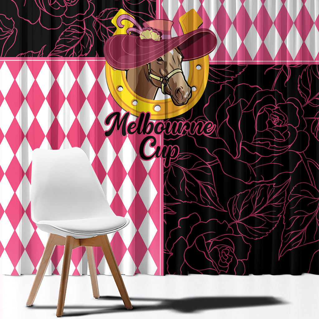Melbourne Cup Australia Window Curtain Diamond Horse Racing Silks Inspired Pink