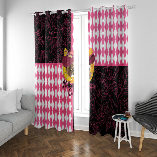 Melbourne Cup Australia Window Curtain Diamond Horse Racing Silks Inspired Pink
