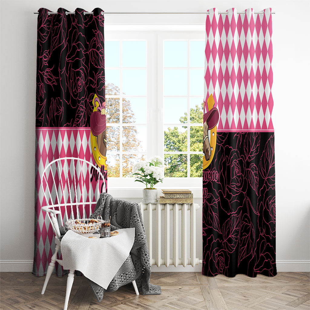 Melbourne Cup Australia Window Curtain Diamond Horse Racing Silks Inspired Pink