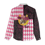 Personalised Melbourne Cup Australia Women Casual Shirt Diamond Horse Racing Silks Inspired Pink